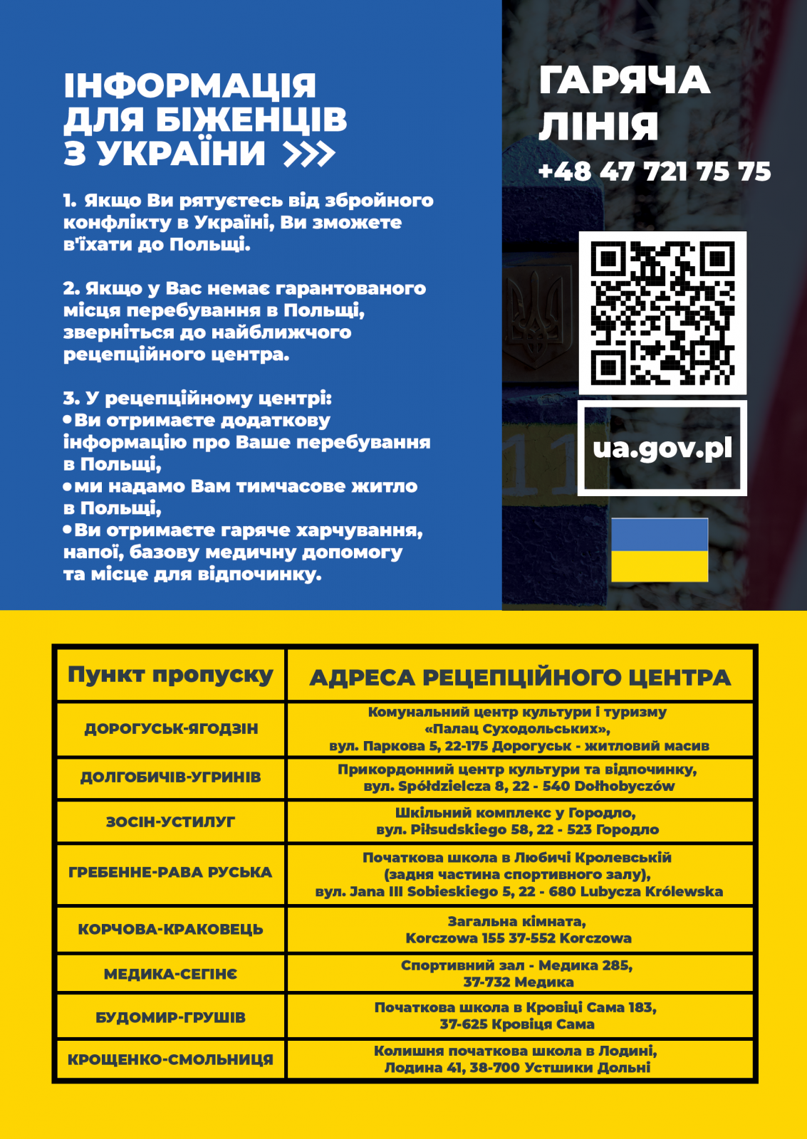 Informacja w języku ukraińskim